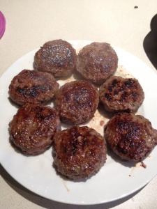 finely cooked burger patties thick and juicy