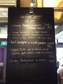 debacle lunch specials board
