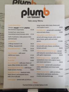 plumb on tennant menu